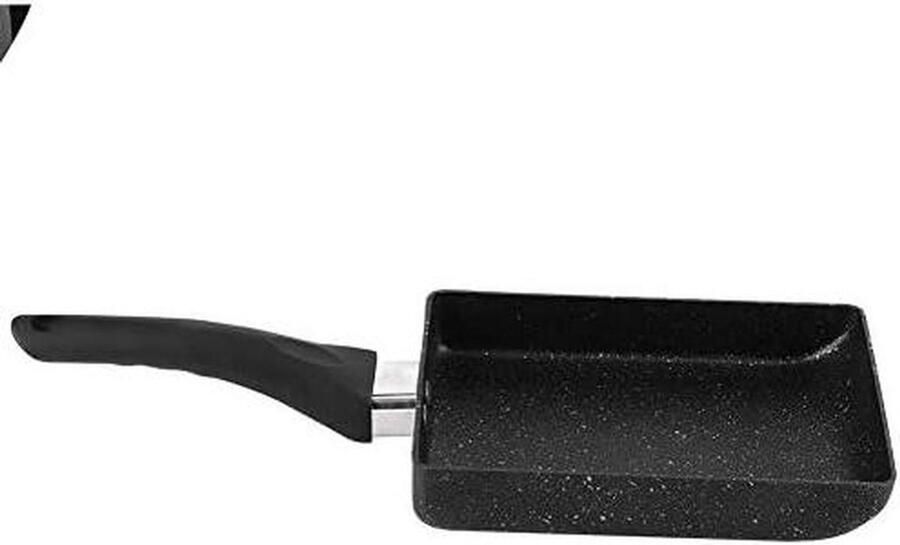 Omeletpan Rechthoekig Japanse Koekenpan Ontbijt Maken Antiaanbaklaag 13.5 x 18.5 cm Zwart