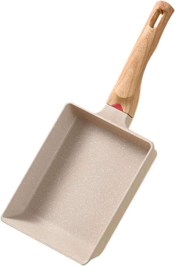 Omeletpan Rechthoekig Japanse Koekenpan Ontbijt Maken Temperatuurgevoelig 16 Centimeter Zwart