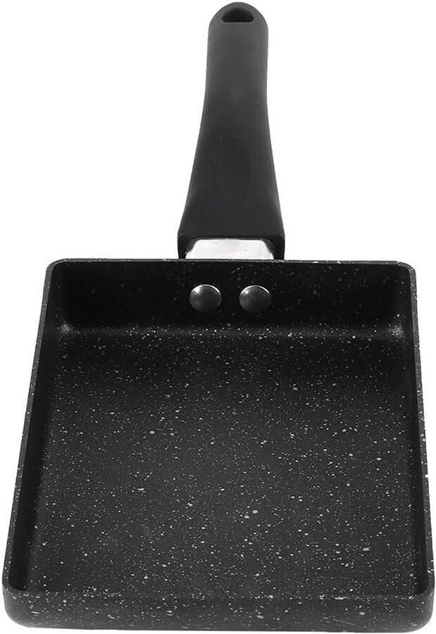 Omeletpan Rechthoekig Japanse Omeletpan Ontbijt Maken Antiaanbaklaag 13.5 x 18.5 cm Zwart