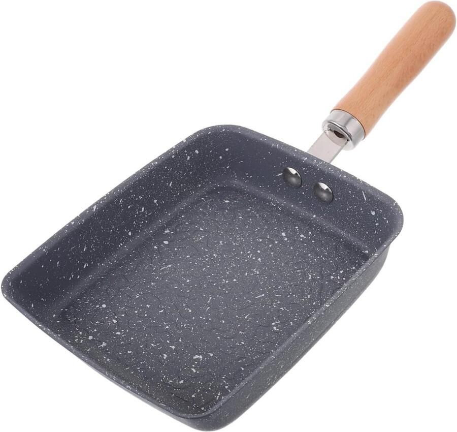 Omeletpan Rechthoekig Koekenpan Eieren Ontbijt Bakken Antiaanbak Steencoating 3320 cm Blauw