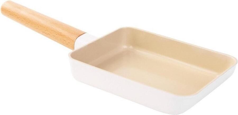 Omeletpan Rechthoekig Ontbijtpan Koekenpan Ontbijt Bereiden Keramische Antiaanbaklaag 18 x 13 cm Zwart