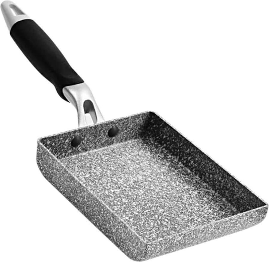 Omeletpan Rechthoekig Tamagoyaki pan Eierkoekenpan Ontbijt Bereiden Maifaniet Steen Antiaanbaklaag 37x13cm Multi