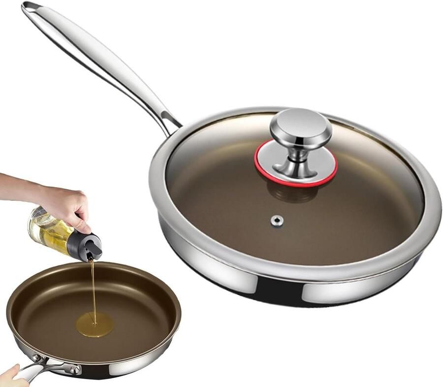 Omeletpan Titanium Koekenpan Braadpan Eieren Braden Krasbestendige Coating 26 cm Diameter Zwart