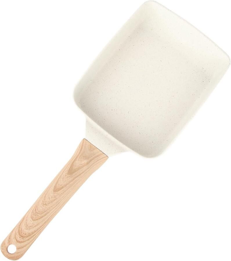 Omeletpan Vierkant Ontbijtpan Koekenpan Snel Ontbijt Maken Gelijkmatige Verhitting 16 x 22 cm Zwart