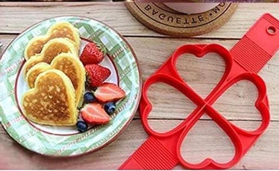 Omeletvorm Eivorm Pannenkoekvorm Ontbijt Maken Niet-klevend Silicone 32 cm Rood
