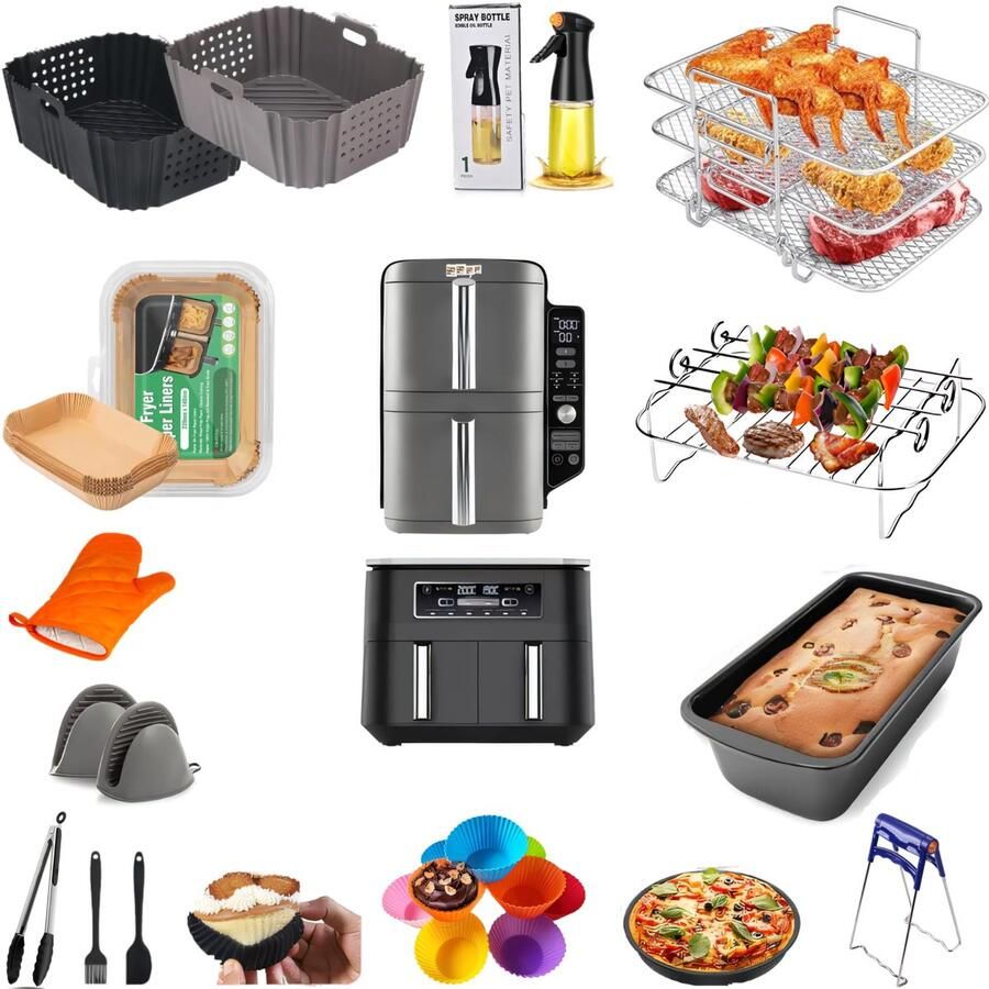 Omgoods 12 Stuks Multifunctionele Air Fryer Accessoires Set