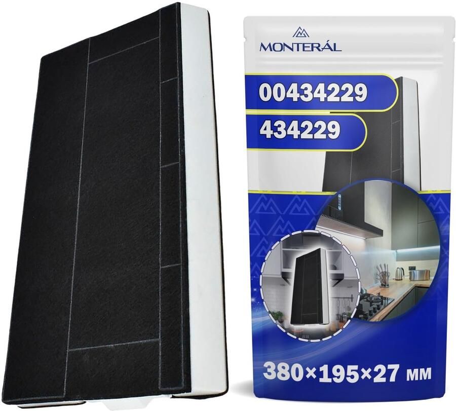 Omgoods 2 pcs Actieve Koolstoffilters voor Afzuigkap 380 x 195 x 27 mm