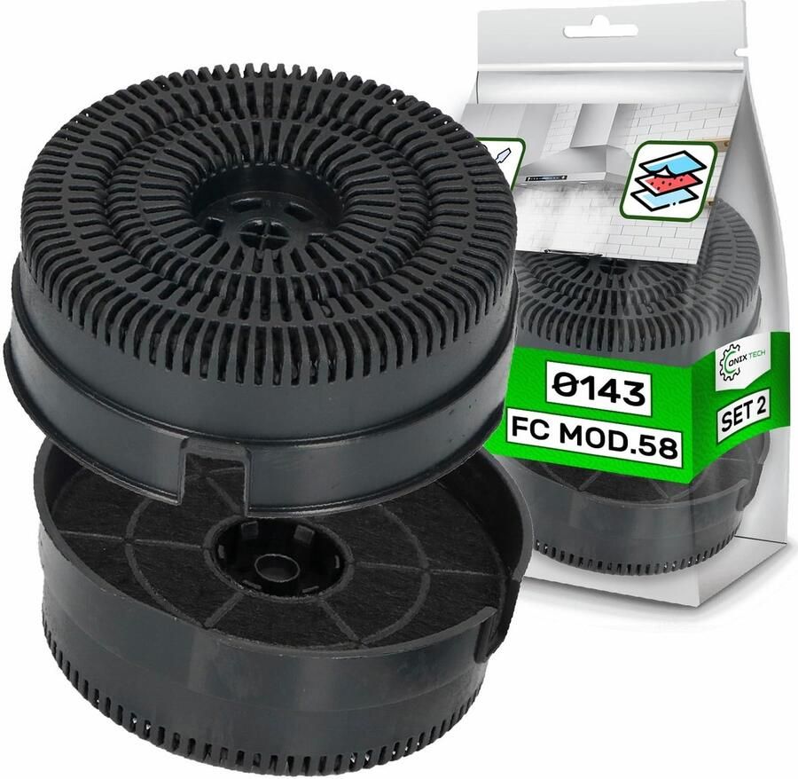 Omgoods 2 Stuks Koolstoffilter Type 58 Ø143 mm voor Afzuigkap