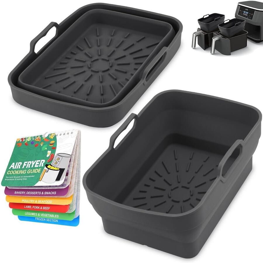 Omgoods 2 Stuks Silicone Air Fryer Liners voor 7.6-9.5L Air Fryers