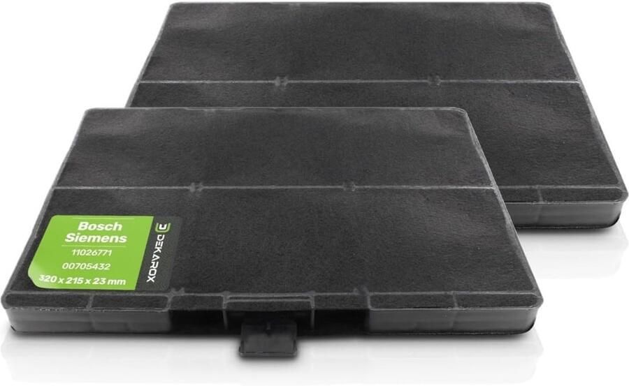 Omgoods 2 x Actieve Koolstoffilter 320 x 243 215 x 23 mm voor Afzuigkap