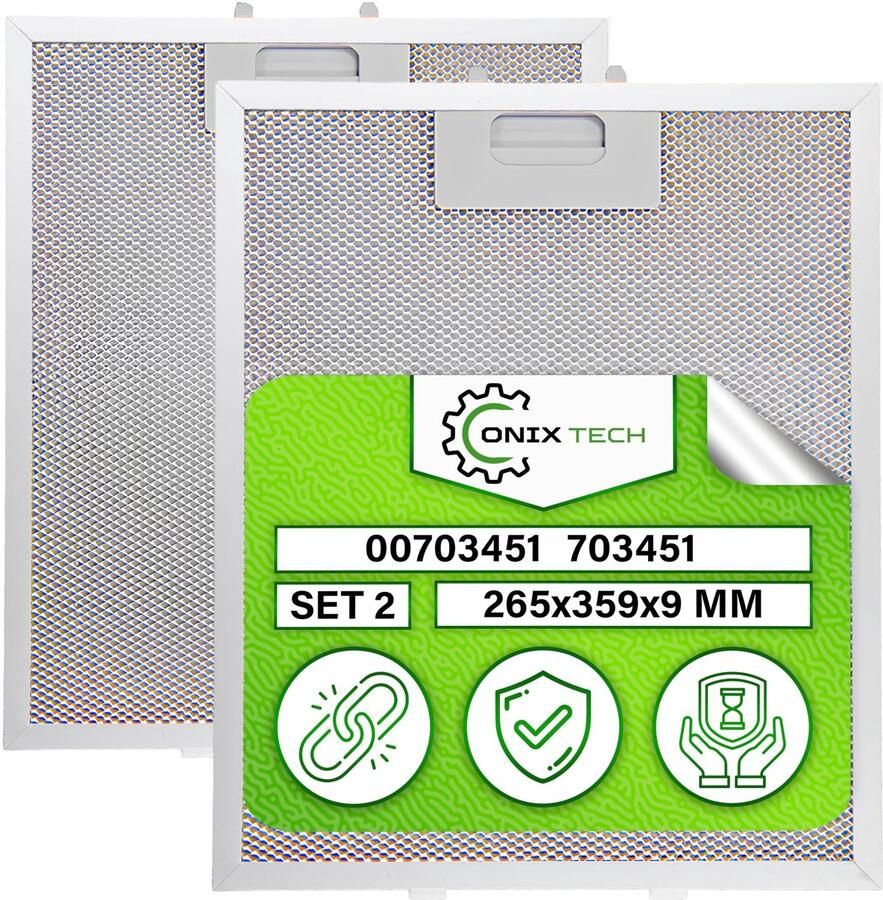 Omgoods 2 x Aluminium Vetfilters voor Afzuigkap Vervangingsfilters 265 x 359 mm