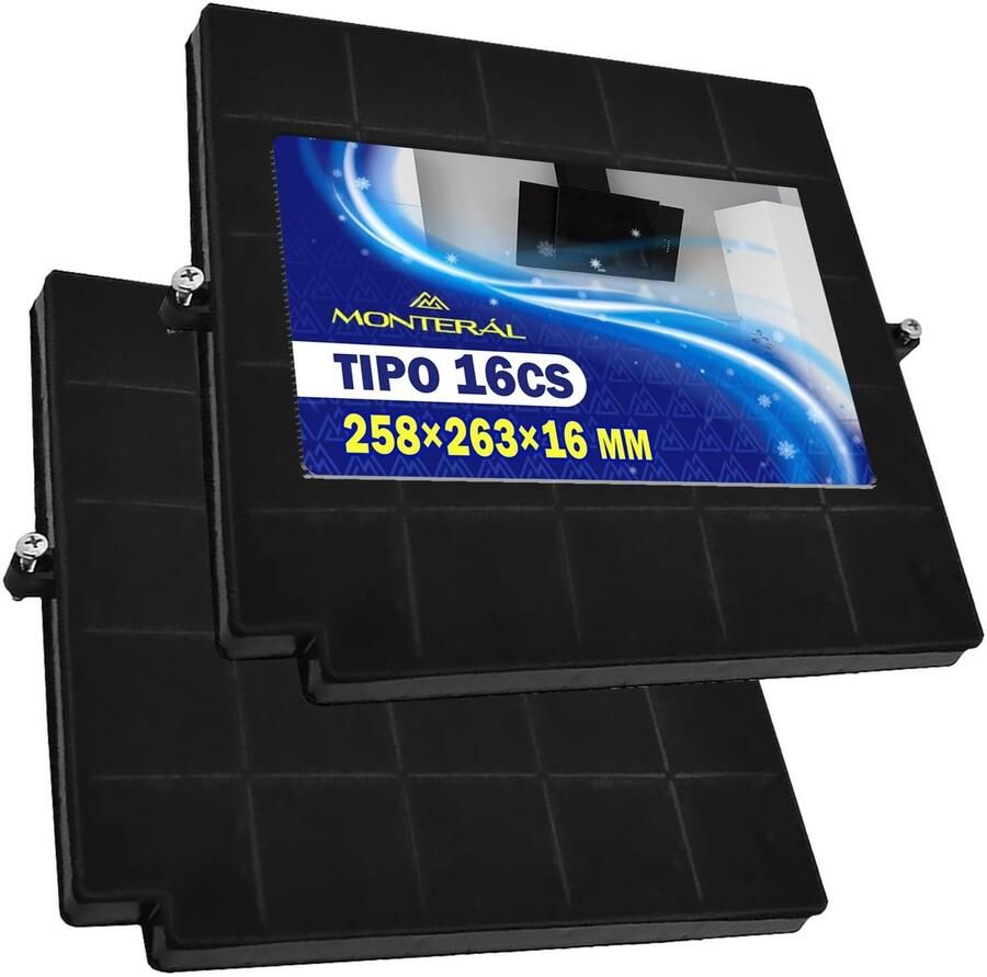 Omgoods 2 x Koolstoffilter voor Afzuigkap Type 16CS