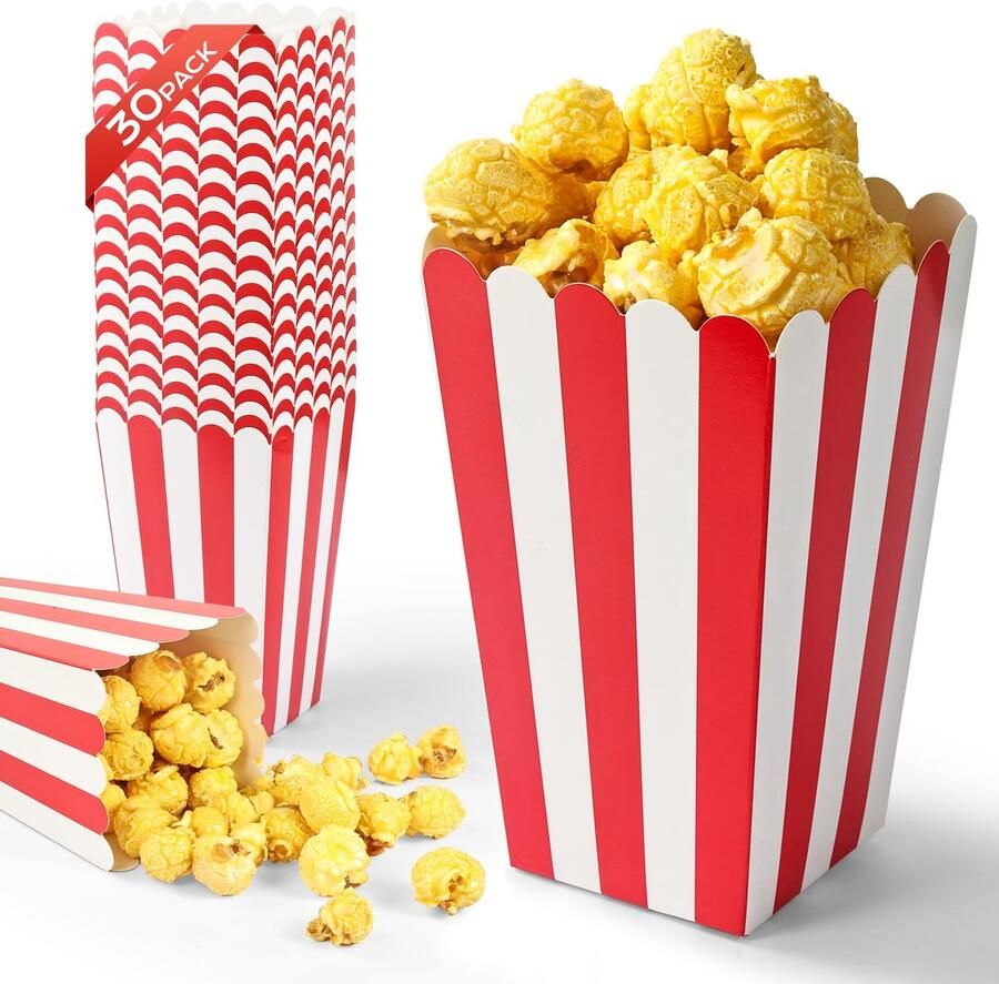 Omgoods 30 Stuks Popcorn Dozen voor Feestelijke Snacks