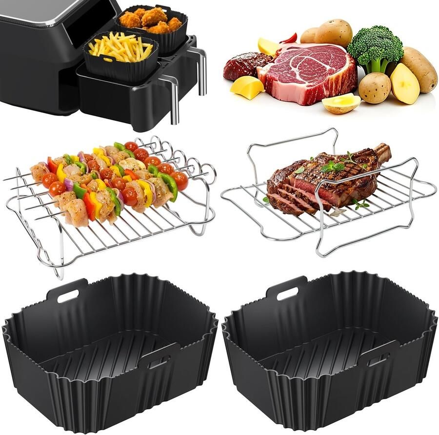 Omgoods 4-Delige Accessoireset voor Airfryer
