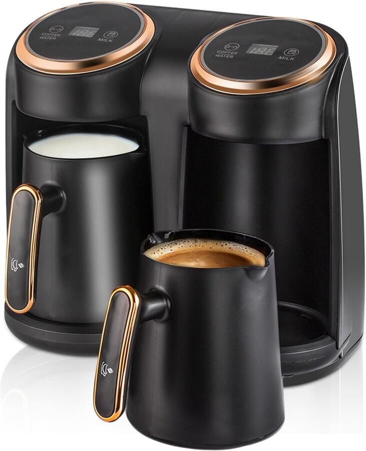 Omgoods 600 W Turks Koffiezetapparaat Dubbele Beker Met 600 ml Capaciteit