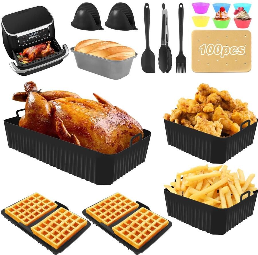 Omgoods Accessoires voor Airfryer met Bakvormen en Hulpmiddelen