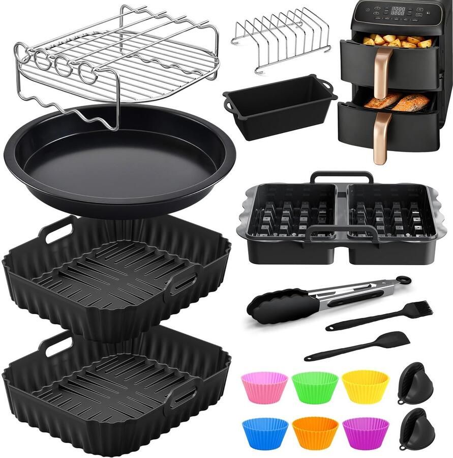 Omgoods Accessoires voor Airfryer met Silicone Bakvormen