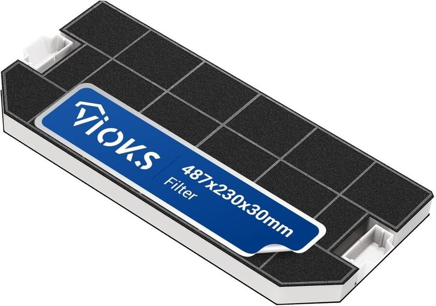 Omgoods Actieve Koolfilter 487x230mm Vervanging voor Bosch en Siemens Afzuigkappen