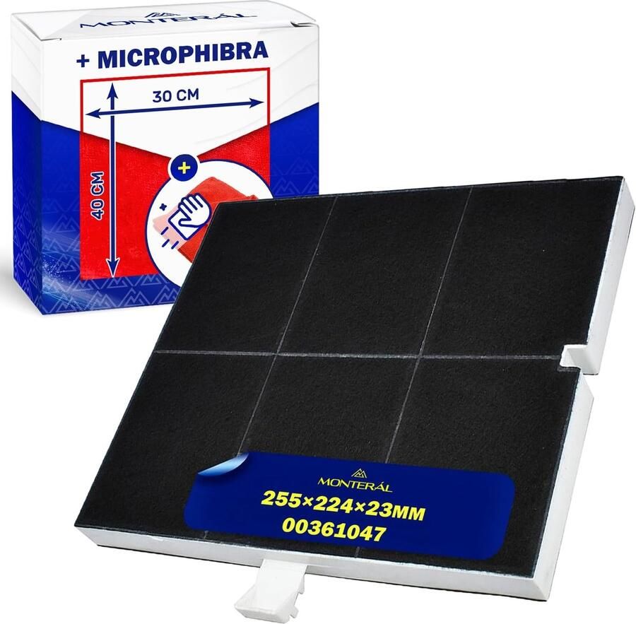 Omgoods Actieve Koolstoffilter voor Afzuigkap met Microvezeldoek 255 x 224 x 23 mm