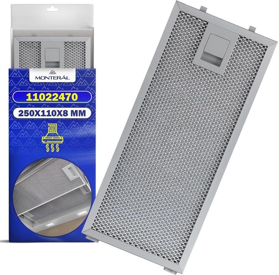 Omgoods Aluminium Vetfilter voor Afzuigkap 250 x 110 mm Geschikt voor Bosch en Siemens