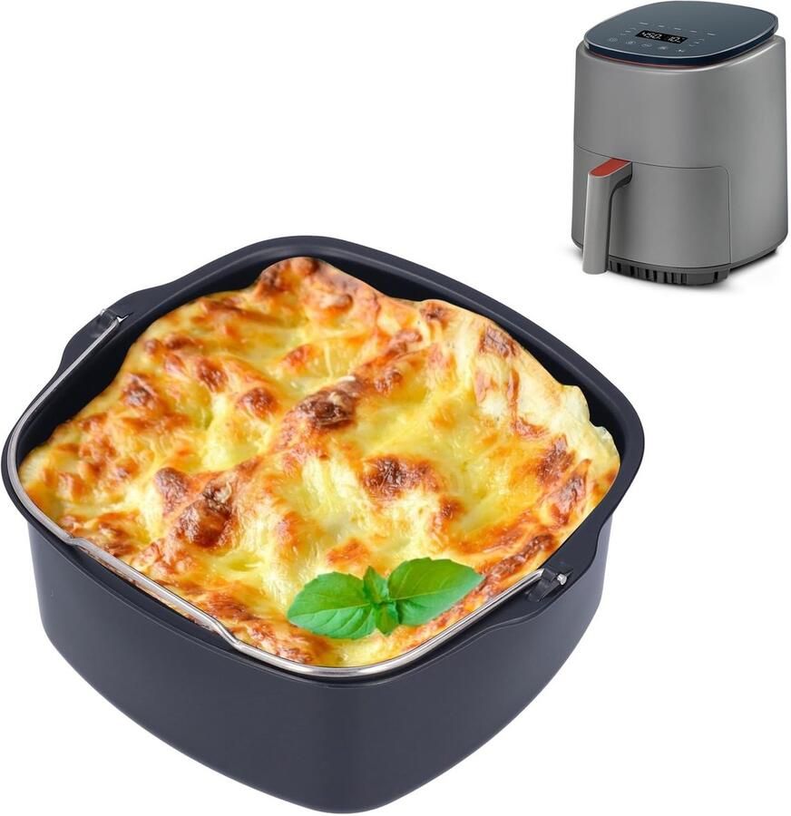Inovra- Bakvorm voor heteluchtfriteuse Cakevorm 18cm Bakvorm Brood Bakvorm Siliconen Accessoires Friteuse Veelzijdige Keukenhulp Cakepan