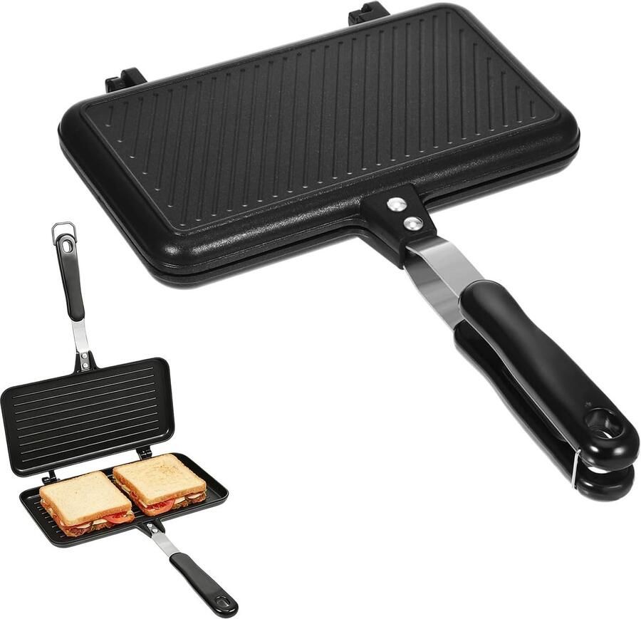 Omgoods Camping Sandwichmaker Dubbelzijdig Aluminium Antiaanbaklaag