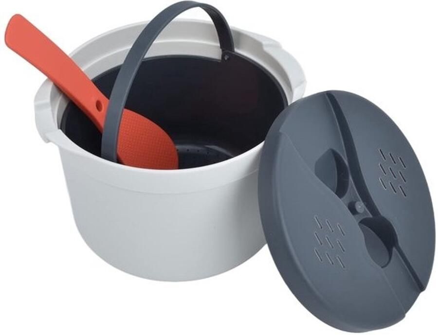 OmGoods Dailygoody Rijstkoker Magnetron Rijstkoker 2 Liter Capaciteit Oranje Handig voor Thuis Geschikt voor Koken van Rijst