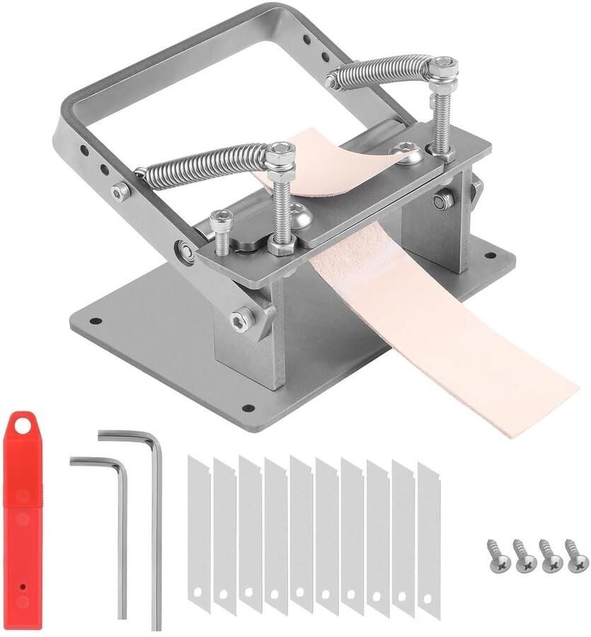 Omgoods DIY Leer Snijmachine Handmatige Snijmachine voor Leerbewerking met Verstelbare Dikte