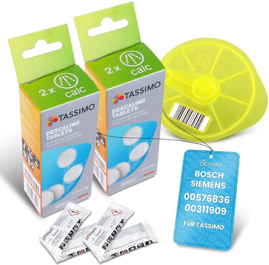 Omgoods DL-pro Reinigingsdisc + 2 Ontkalkers voor Bosch Siemens Tassimo