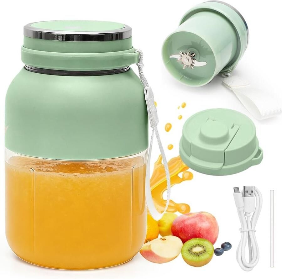 Omgoods Draadloze Blender 1300ml voor Smoothies en Sappen
