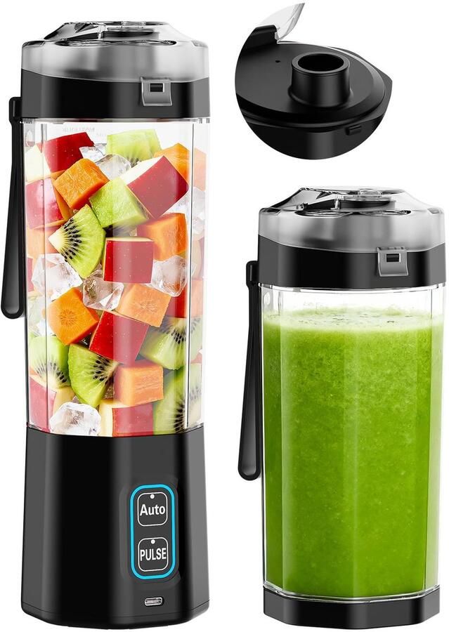 Omgoods Draadloze Mini Blender voor Smoothies 700ml met USB-C Oplaadbare Batterij