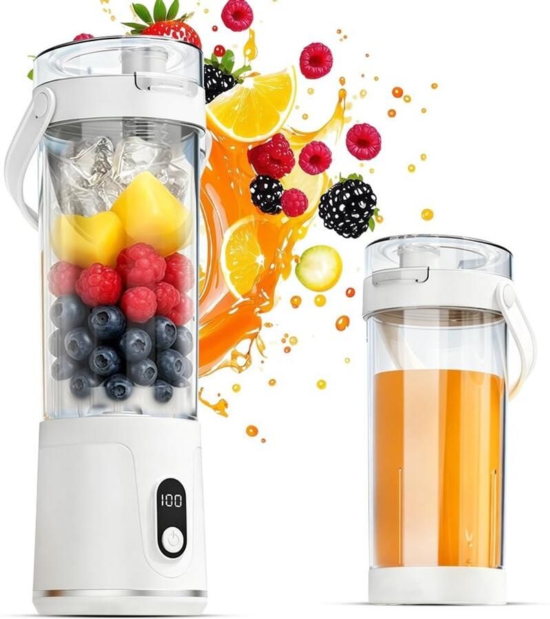Omgoods Draagbare 600 ml Smoothie Maker met 12 Messen