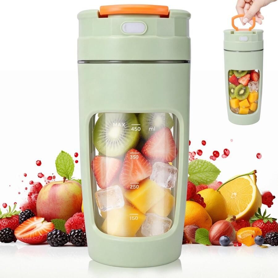Omgoods Draagbare Blender 500ml met USB Oplaadbaar en Lekvrije Deksel