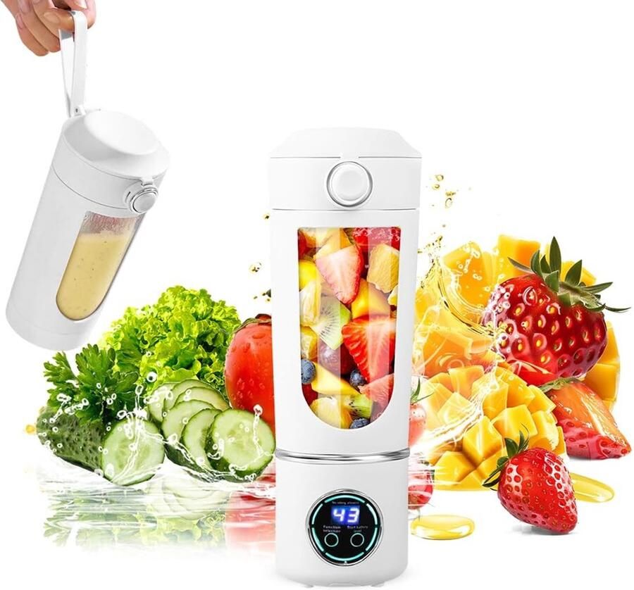 Omgoods Draagbare Blender 700ML met RVS Messen voor Smoothies