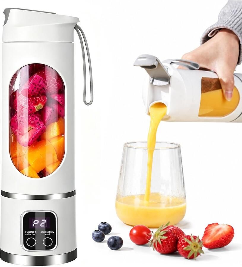 Omgoods Draagbare Blender met 500 ml Capaciteit en LED-Display