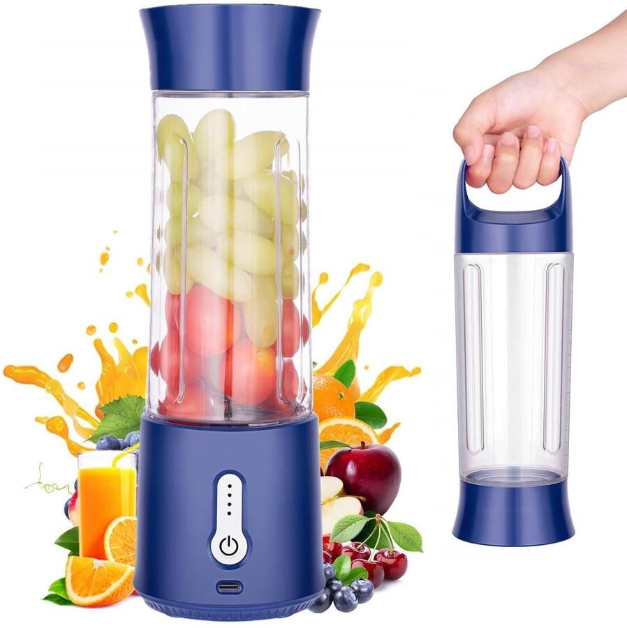 Omgoods Draagbare Blender met 6 Bladen USB Oplaadbaar voor Smoothies