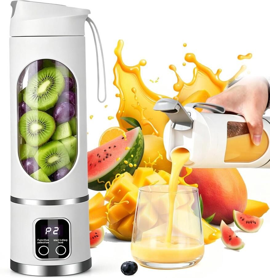 Omgoods Draagbare Blender met Oplaadbare Batterij en LED-Display