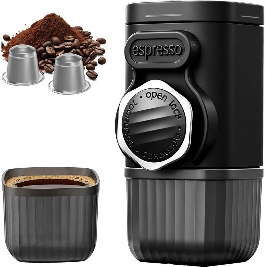 Omgoods Draagbare Espresso Machine voor Reizen en Kamperen