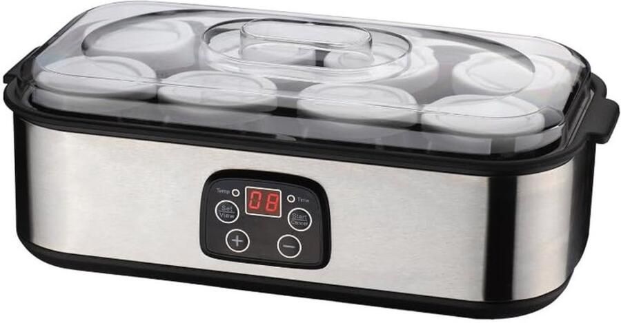 Omgoods Dreamhigh Elektrische Yoghurtmaker 8 glazen LCD-display temperatuurregeling