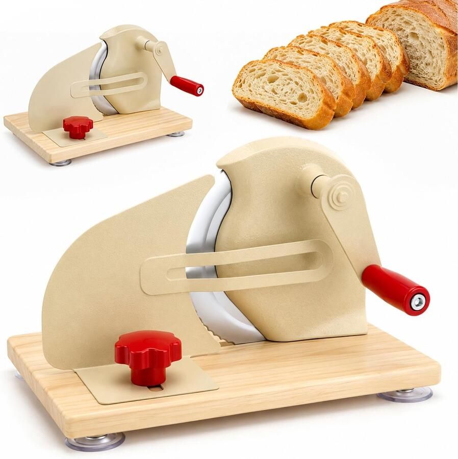 Omgoods Handmatige Broodsnijder met Verstelbare Dikte en Mes Ideaal voor Thuis en Bakkerijen