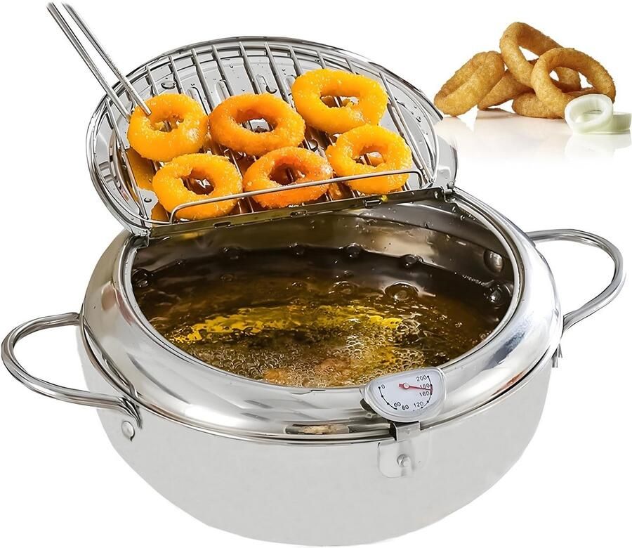 Omgoods Japanse Frituurpan met Thermometer en Deksel