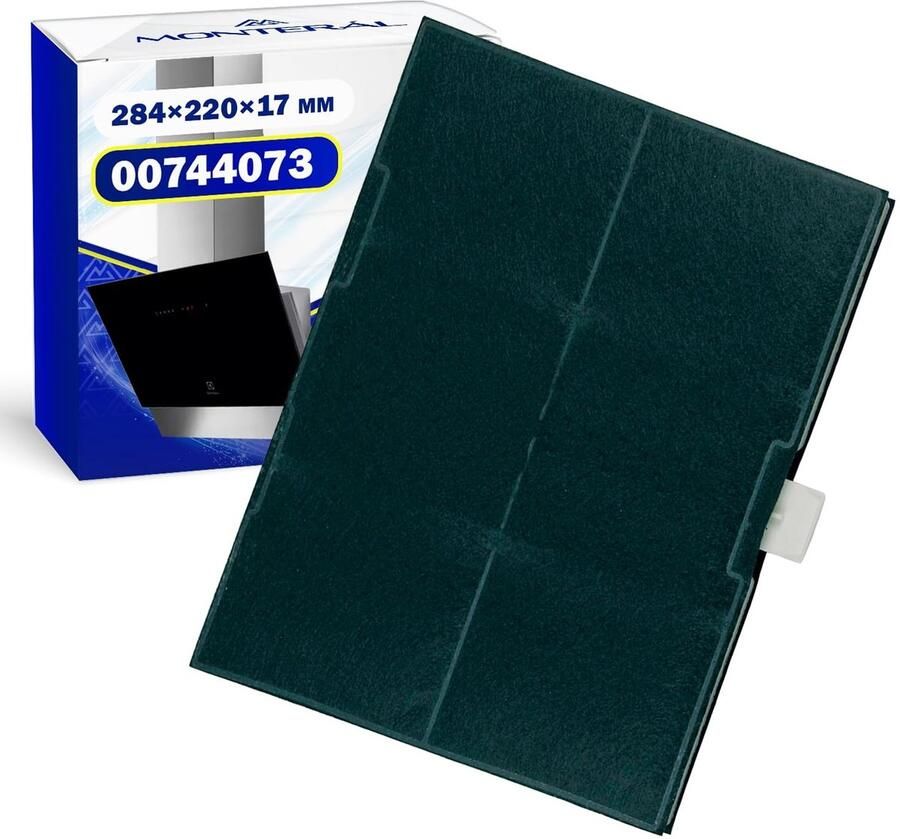 Omgoods Koolstoffilter 284 x 220 x 17 mm voor Afzuigkap Originele Code 00744073