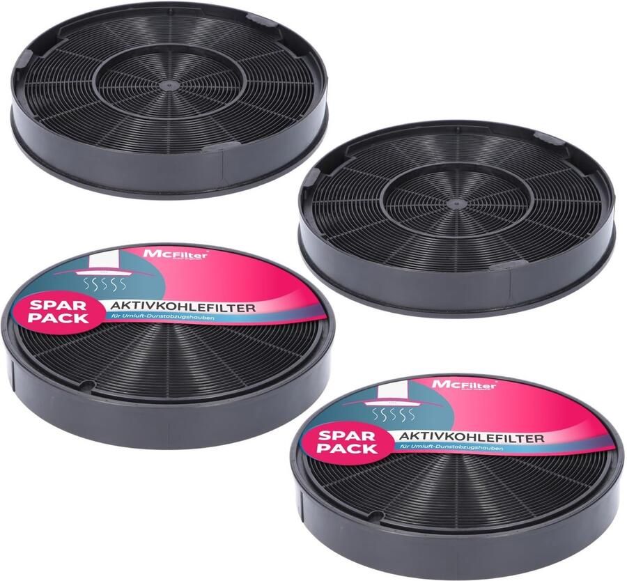 Omgoods McFilter Actieve Koolfilter Set Ø 200 mm 4 Stuks voor Afzuigkap