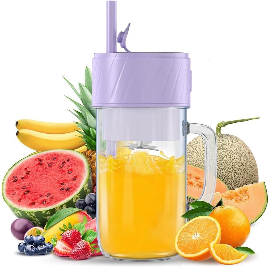 Omgoods Mini Draagbare Blender voor Smoothies en Sap