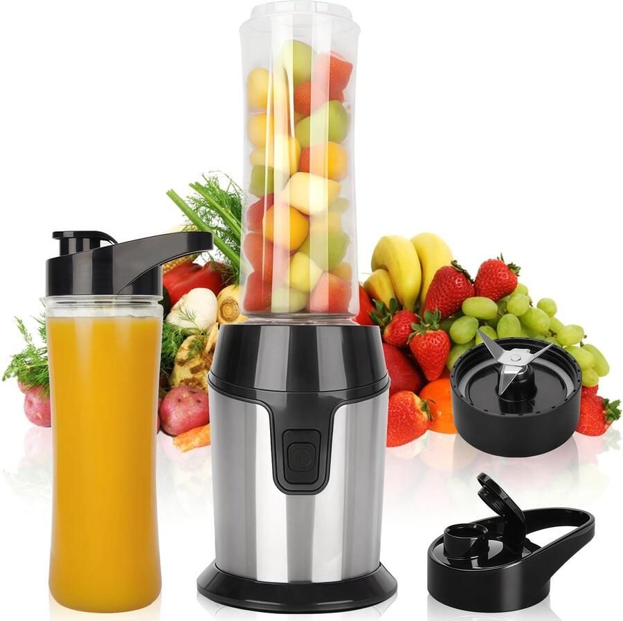 Omgoods Mini Multifunctionele Blender met 2 BPA-vrije Bekers van 600ml