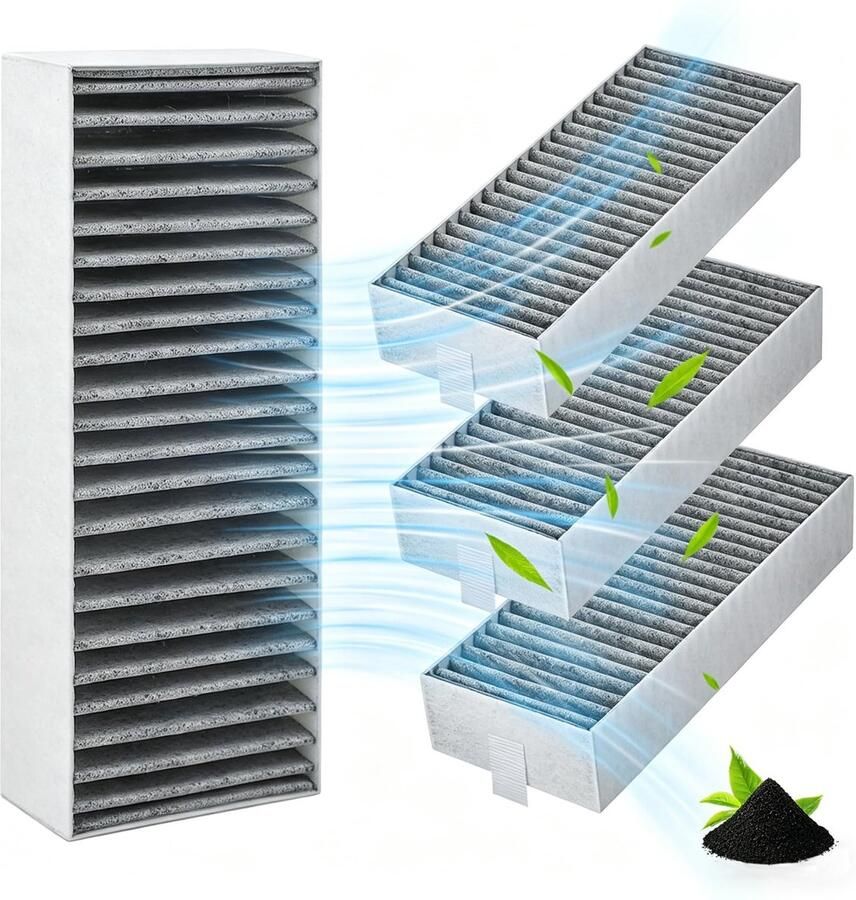 Omgoods Pack van 4 Actieve Koolstoffilters voor Afzuigkappen Geschikt voor Siemens Bosch Neff