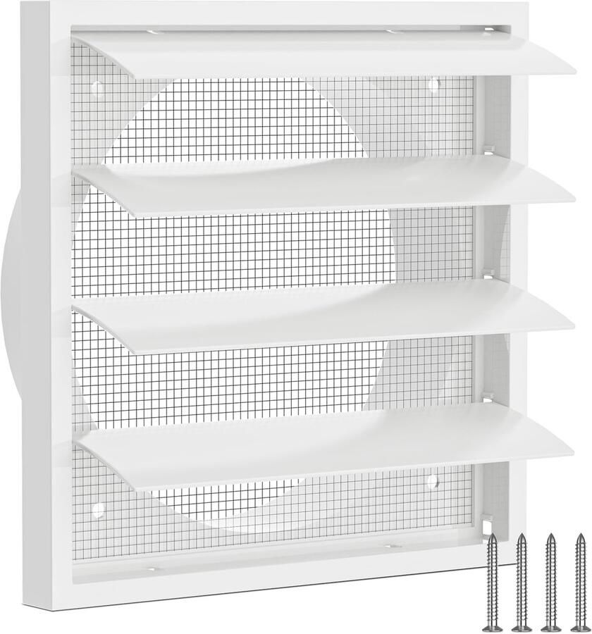 Omgoods Plastic Ventilatie Grille met Anti-Insectenrooster 150 mm voor Afzuigkap