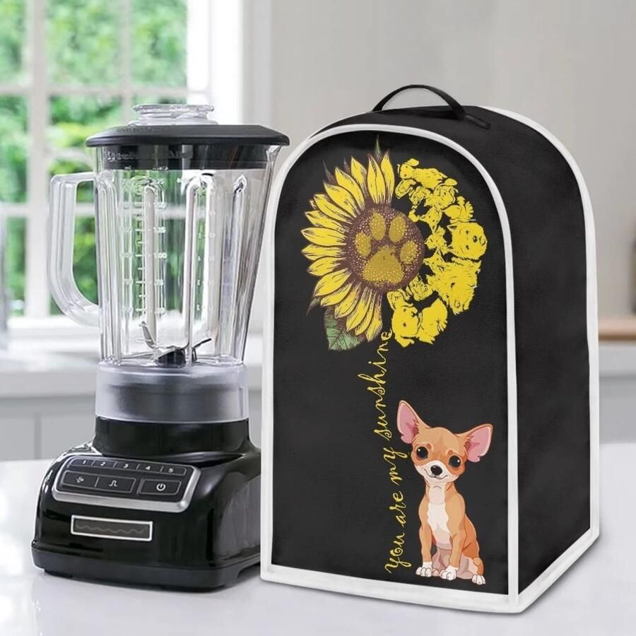 Omgoods Poceacles Blender Cover Chihuahua Sunflower Design