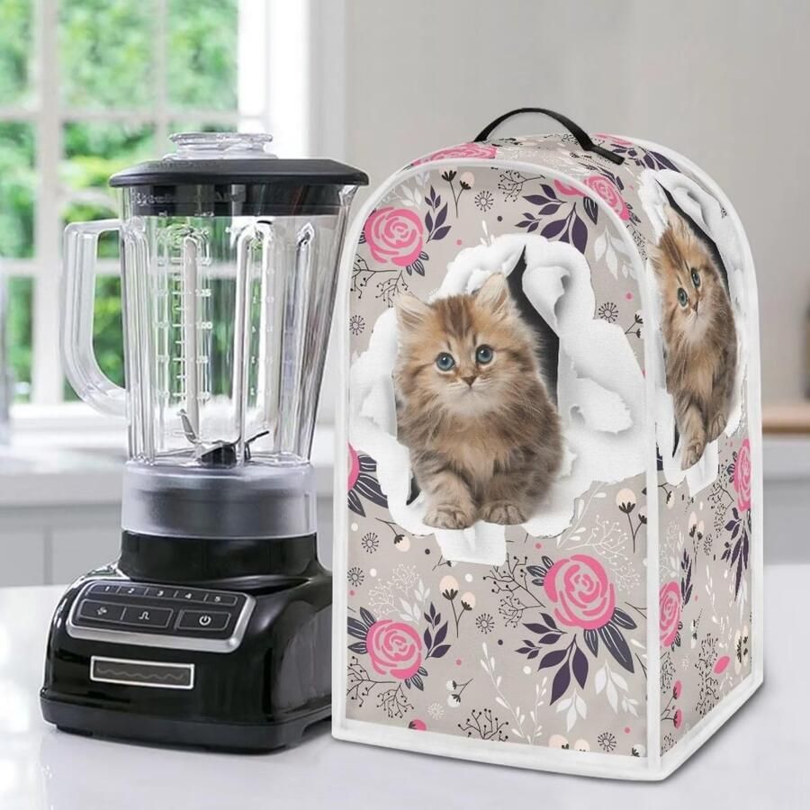 Omgoods Poceacles Deksel voor Keukenmixers Blender Cover met Kattenpatroon Stofvrij en Vlekbestendig