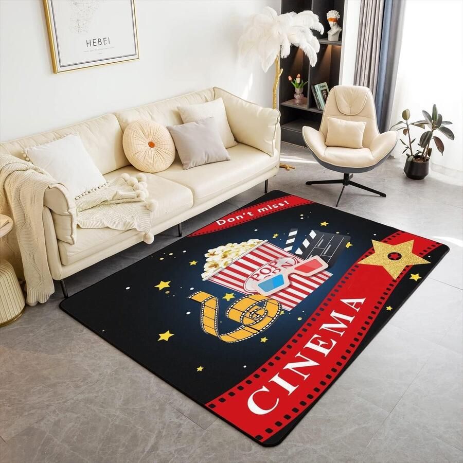 Omgoods Popcorn Decor Carpet 100x150cm voor Filmthema's